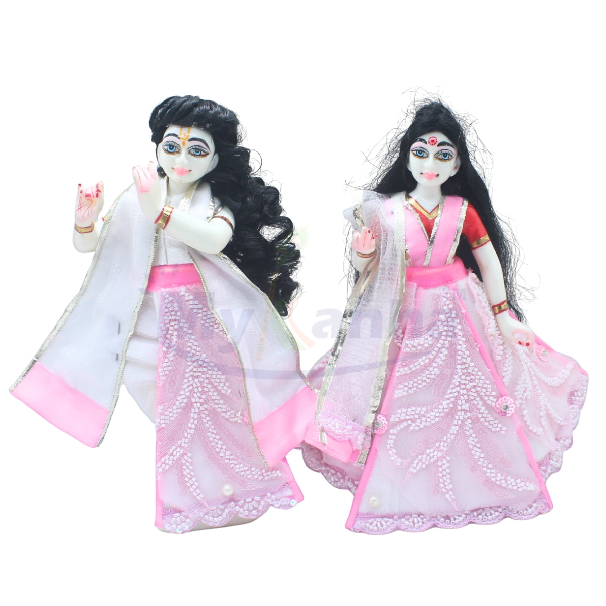 Handwork net designer pink color dress for Radha Krishna Ji