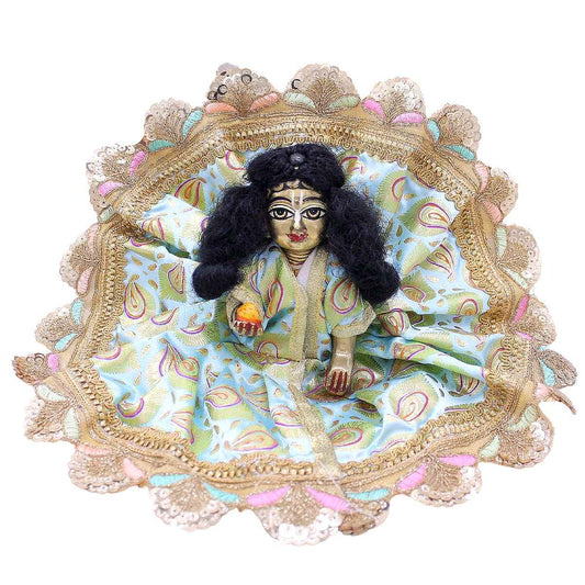 Lace decorated Laddu Gopal feather Design Dress