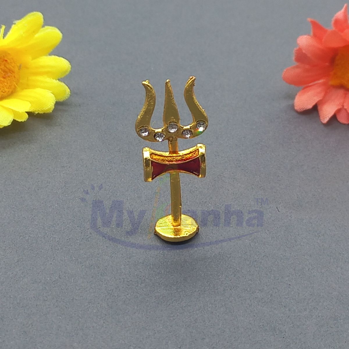 Standing trishul with damroo toys for janmashtami decoration