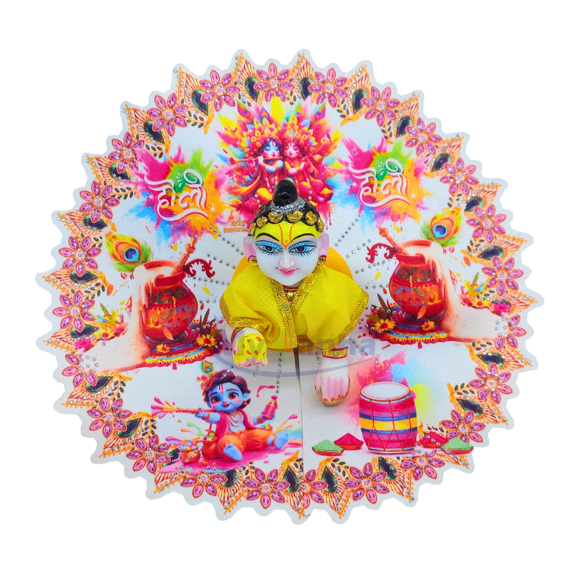 Holi special dahi handi matki printed dress for Laddu Gopal Holi special dahi handi matki printed dress for Laddu Gopal
