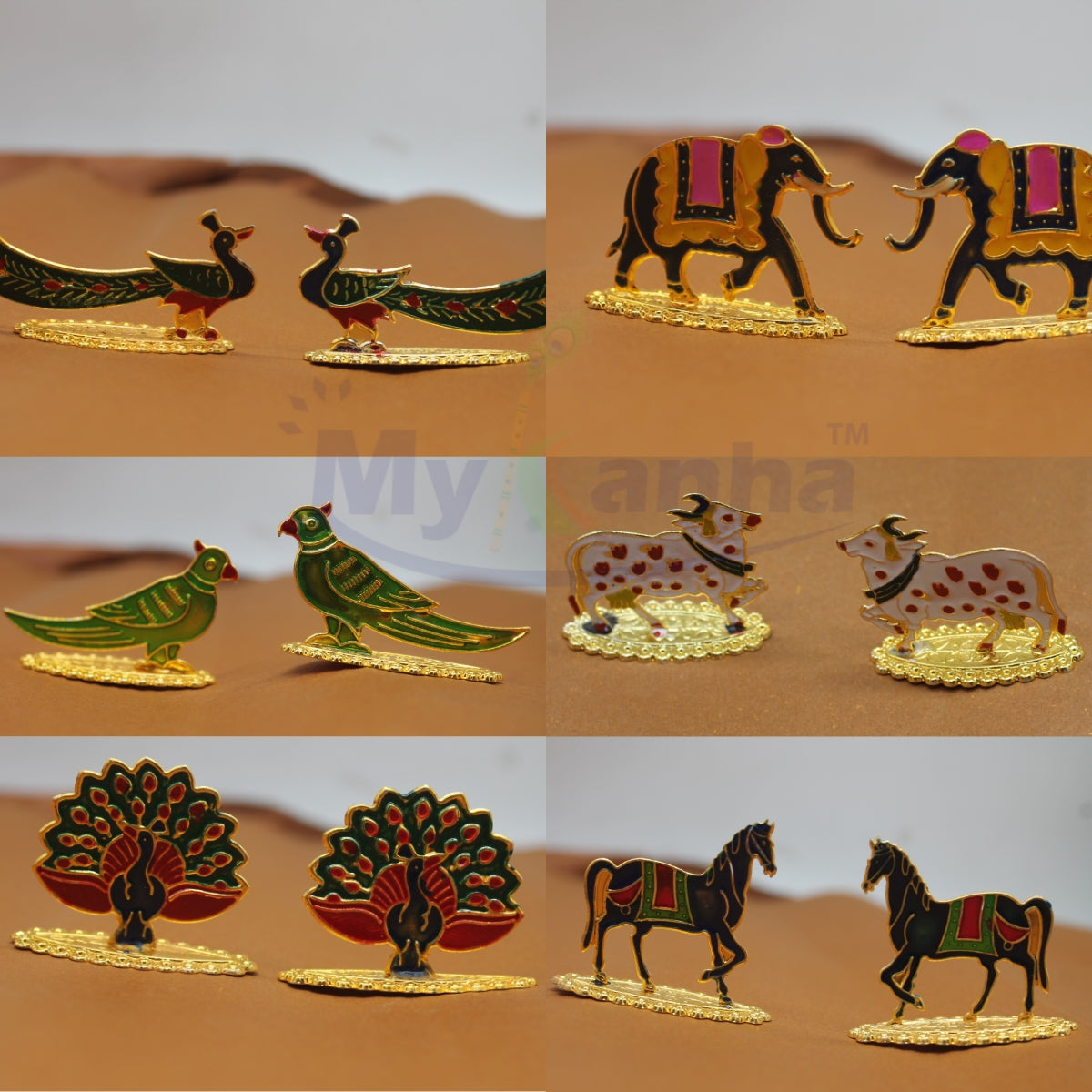 Animal toys for janmasthtami decoration - Set of 6 pairs