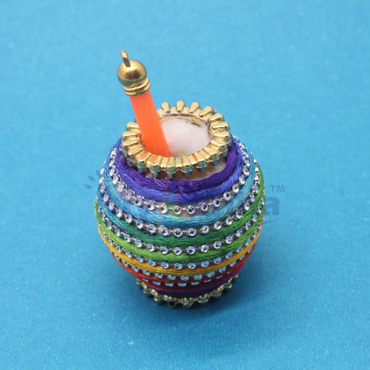 Decorative Matki with Makhan Chori Stick for Laddu Gopal Ji