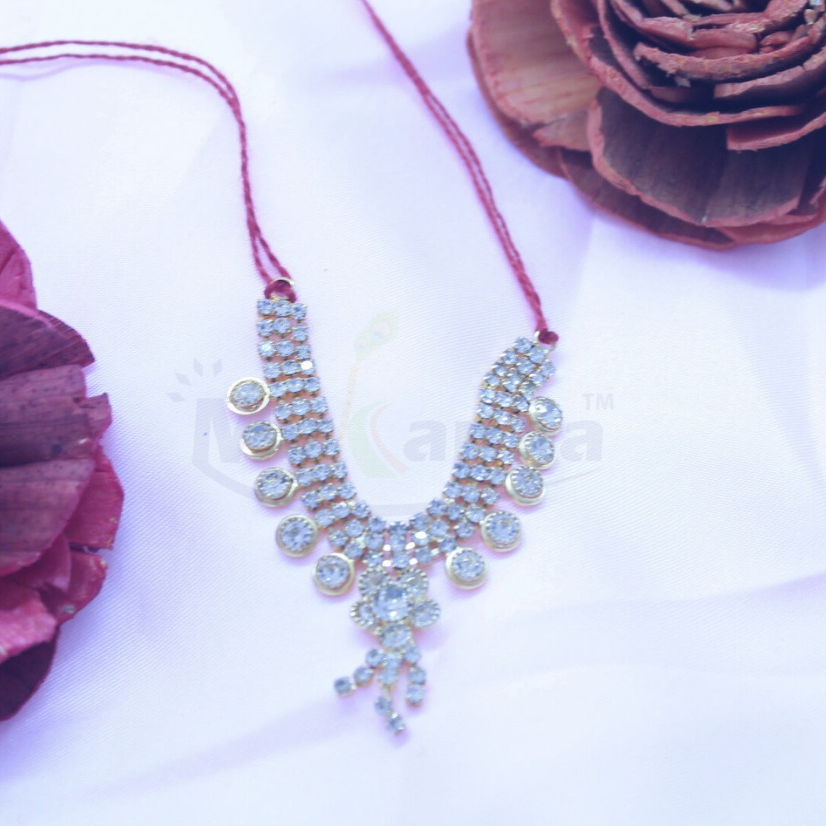 Designer Red Stone Mala for Idols
