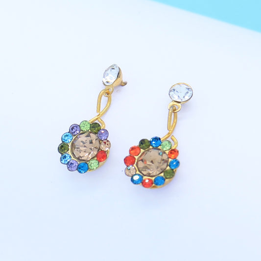 Multicolor stone decorated earrings for Idols