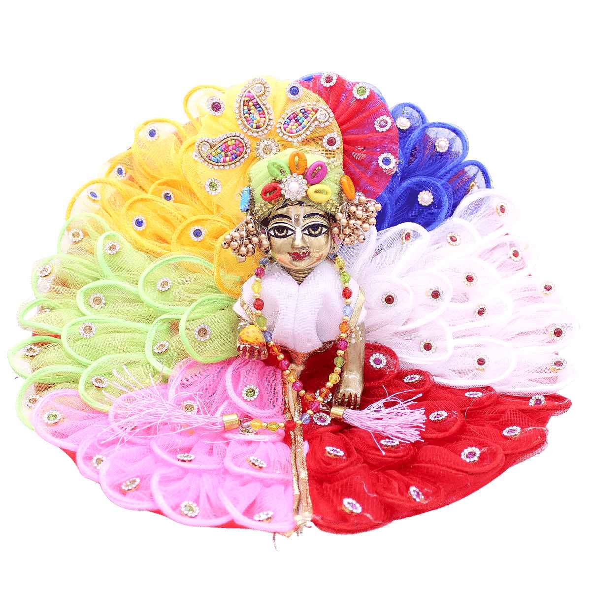 Beautiful Dress in Multi Color (Rainbow) with Beautiful Turban Laddu Gopal  Dress/Laddu Gopal Designer Dress/Lord Krishna (4) : Amazon.in: Home &  Kitchen