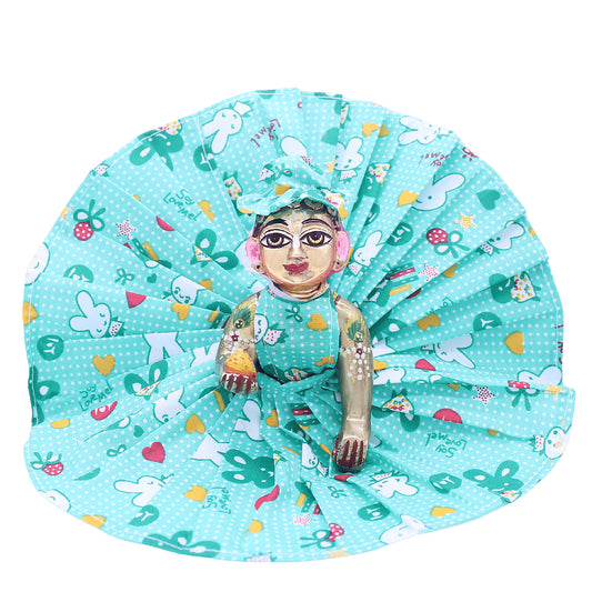 Laddu Gopal Teddy printed summer Dress with Hat (Random Color)