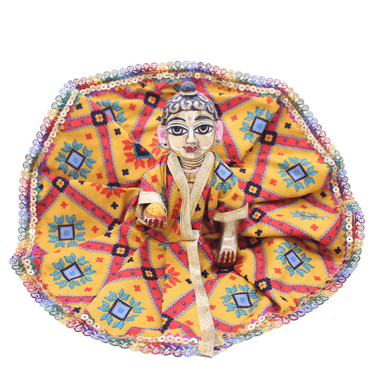 Lace decorated multicolor summer dress for Laddu Gopal Ji