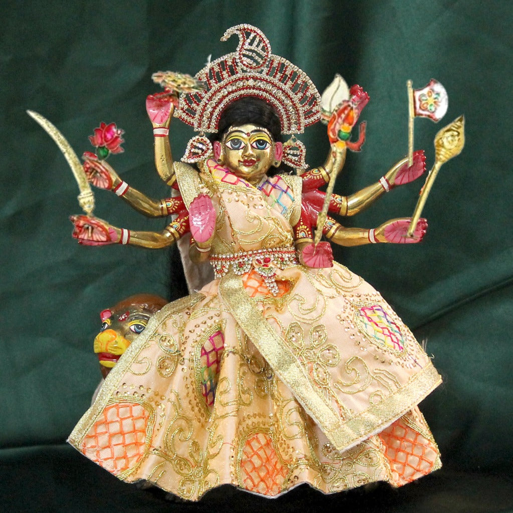 Mata Rani designer peach color dress – MyKanha.com