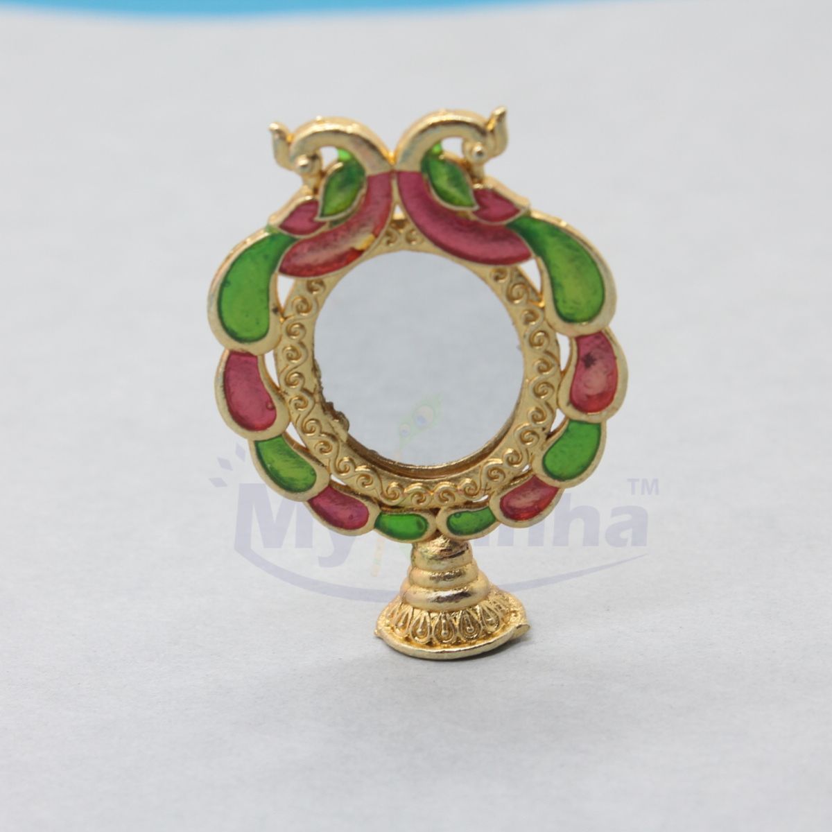 Peacock Design Miniature Mirror for Laddu Gopal Ji
