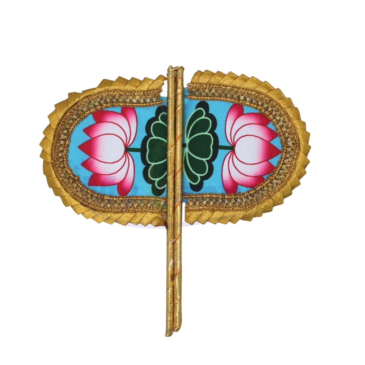 Pichwai Lotus Print Pankha for Laddu Gopal Ji