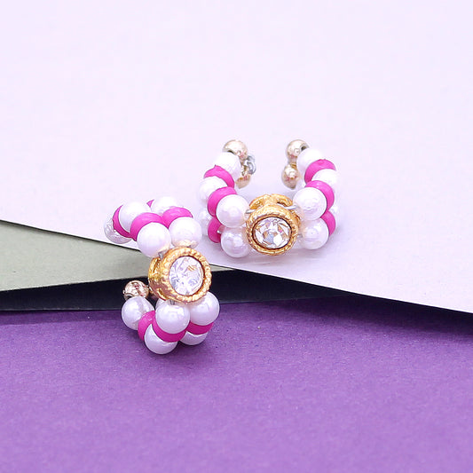 Moti And Stone decorated handcuff for idols (Pink)