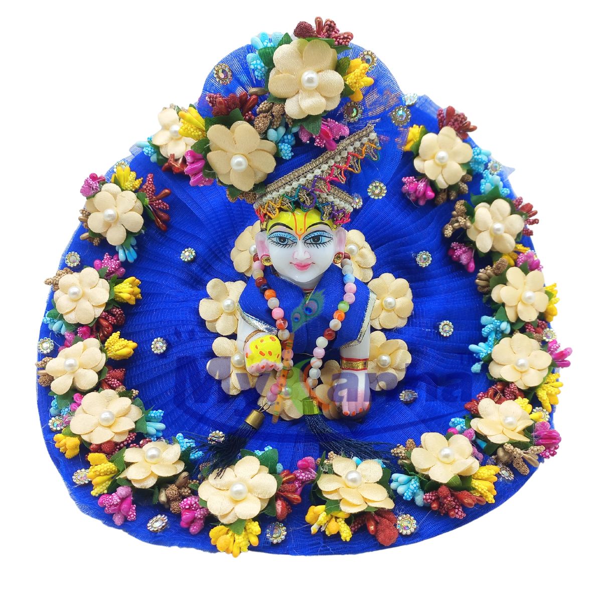 Pollen and flower decorated heavy dress for Laddu Gopal ji