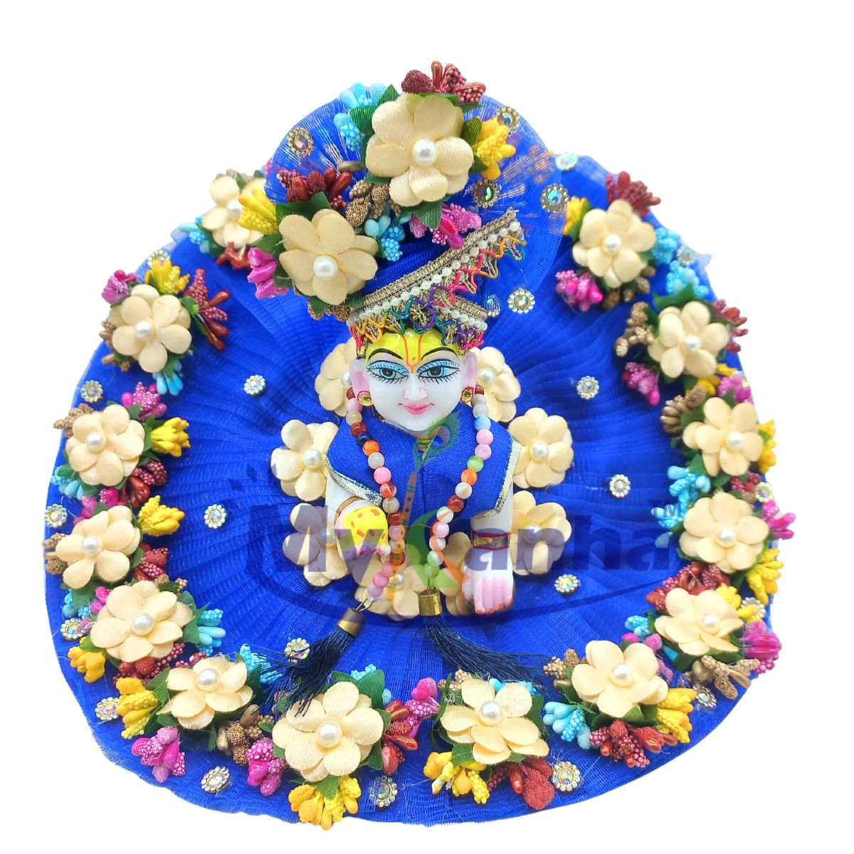 Pollen and flower decorated heavy dress for Laddu Gopal ji