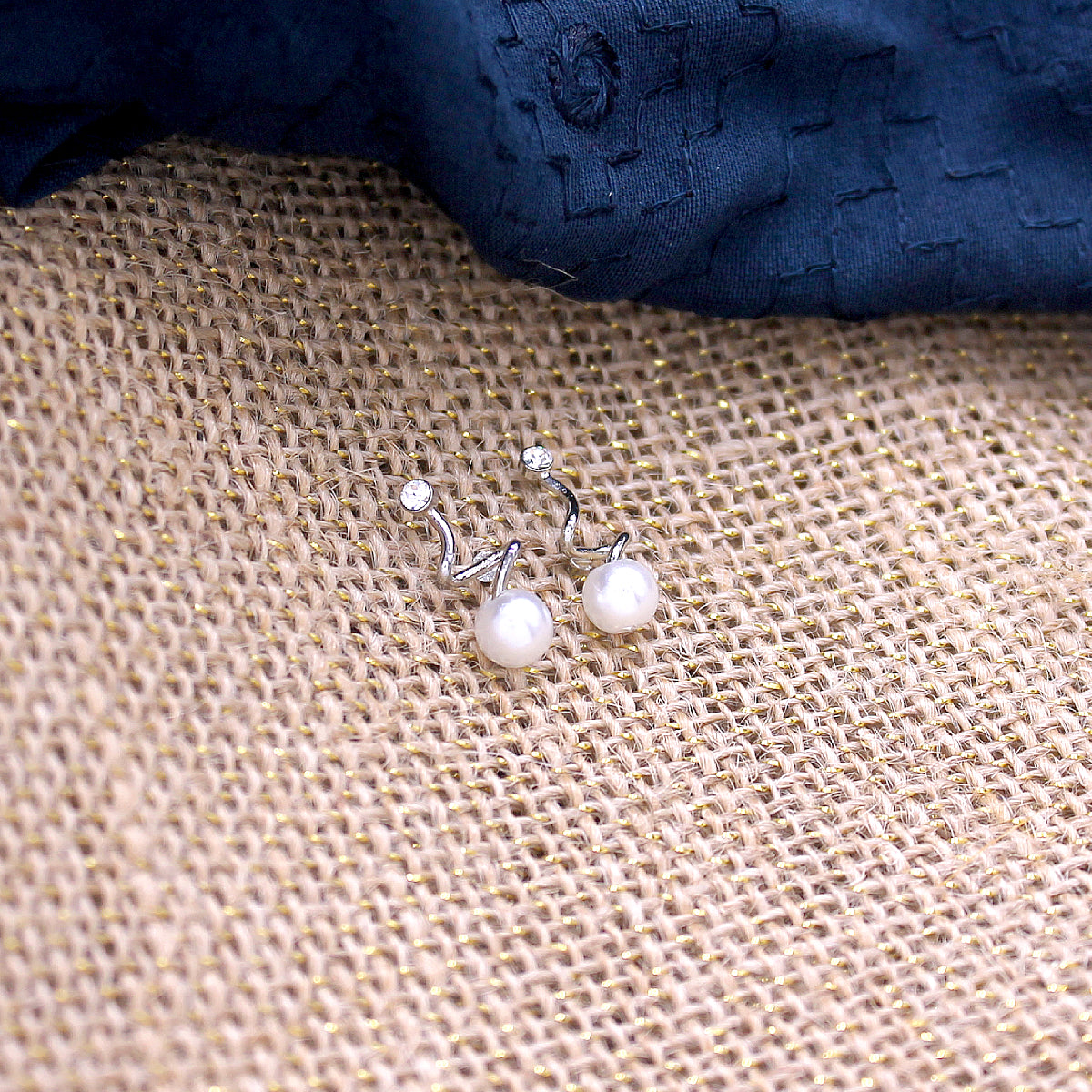 White bead decorated earrings for Idols – MyKanha.com