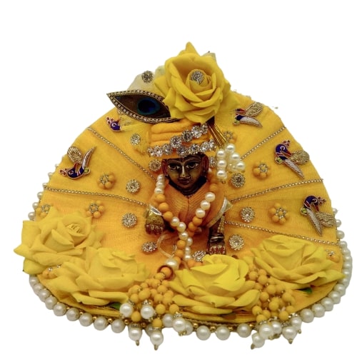 Yellow Flower Decorated Heavy Dress For Laddu Gopal