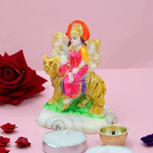 Sherawali Mata murti made of Marble dust ( 4 Inches)