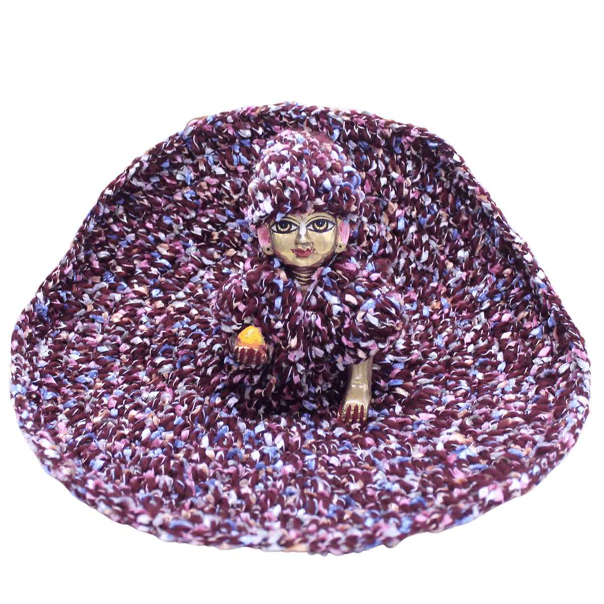 Multicolor purple base Woollen dress For Laddu Gopal ji