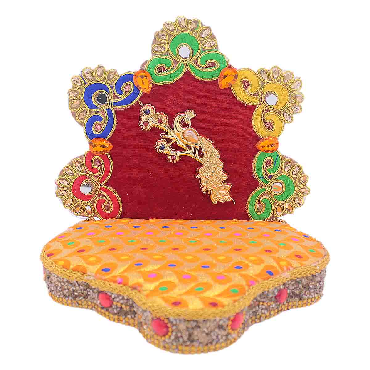 Peacock  Decorated Bed For Laddu Gopal Ji