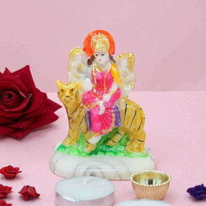 Sherawali Mata murti made of Marble dust ( 4 Inches)