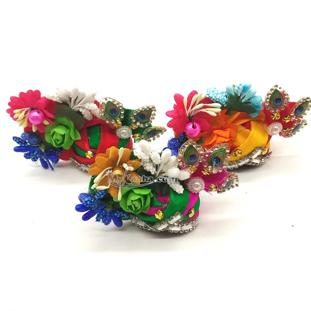 Kanha ji flower , bead decorated mukut