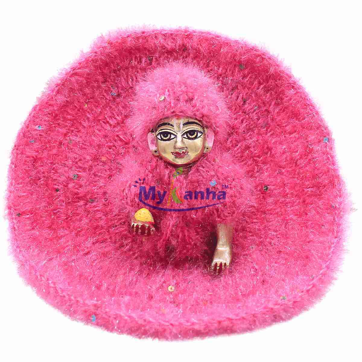 Laddu Gopal Ji woollen dress (Pink color)
