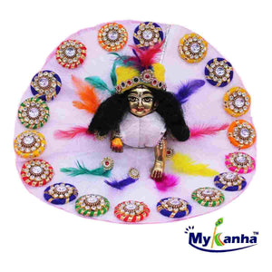 Multicolour Designer Dress for Laddu Gopal Ji with Pagdi