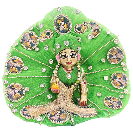 Radha Krishna Decorated Green Dress for Laddu Gopal ji