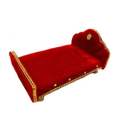 Red Velvet Bed For Laddu Gopal Ji