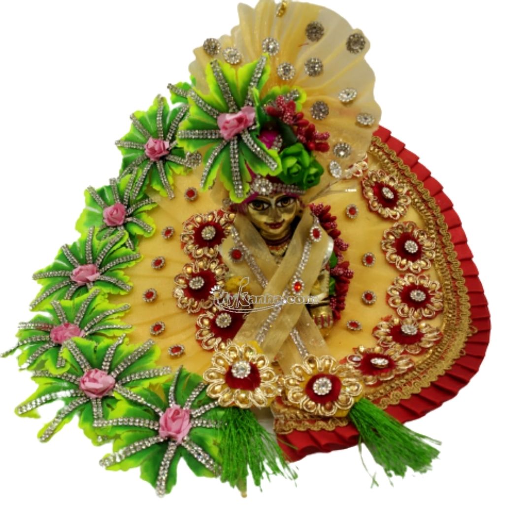 Buy Heavy Flower Decorated Dress With Mukut For Thakur Ji For Laddu Gopal Kanha Ji Lord