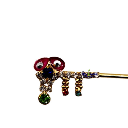 Metal Flute With Stone For Laddu Gopal
