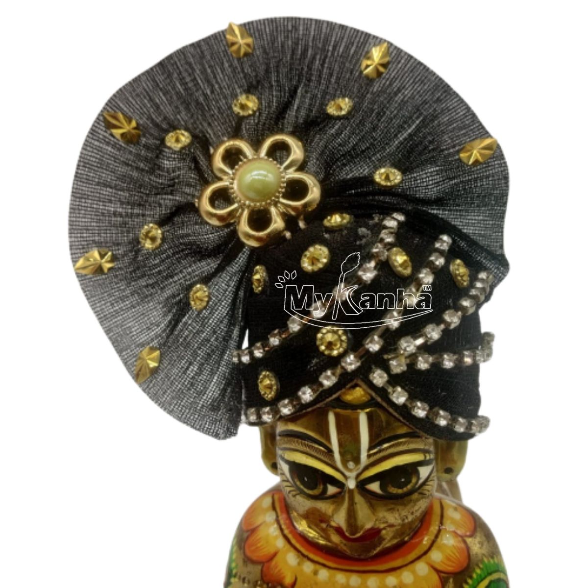 Kanha Ji Black Colour decorated Mukut