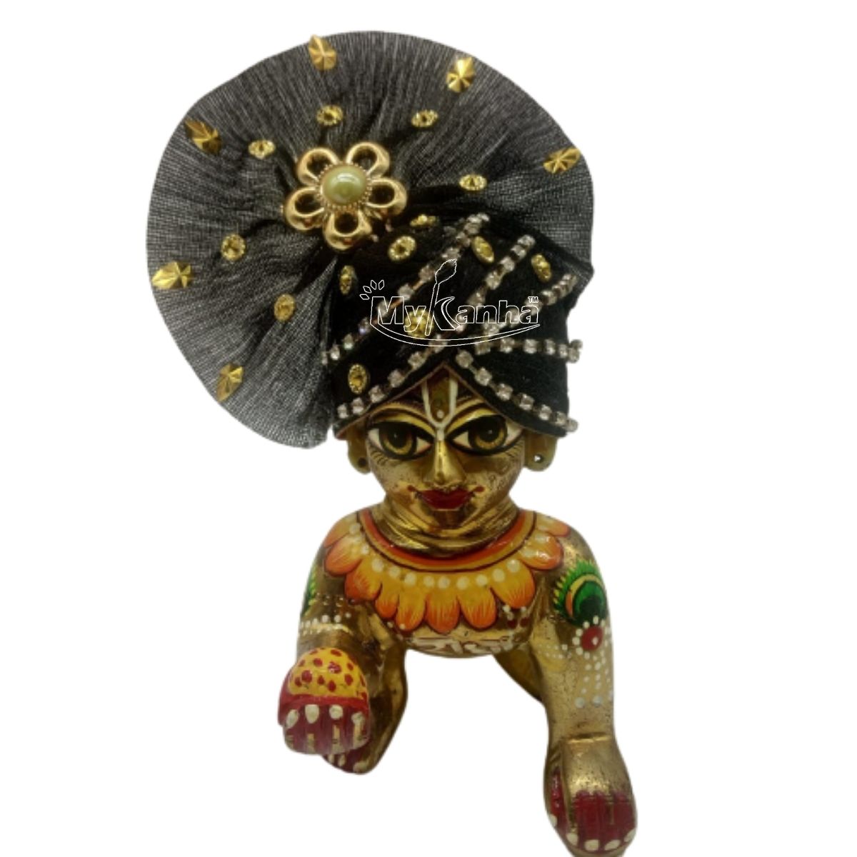 Kanha Ji Black Colour decorated Mukut