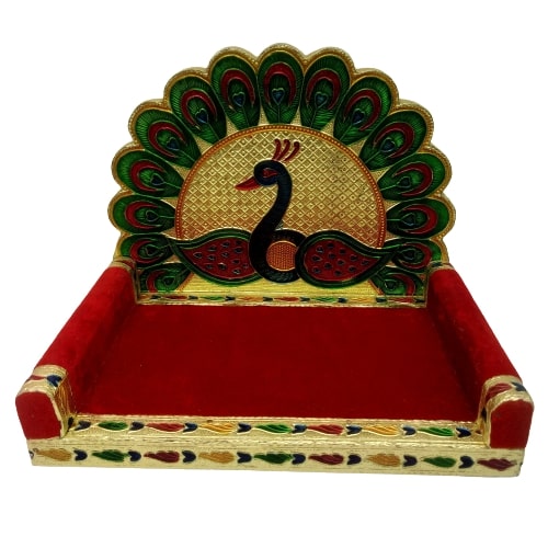 Pecacock decoarated  Singhasan for Kanha Ji