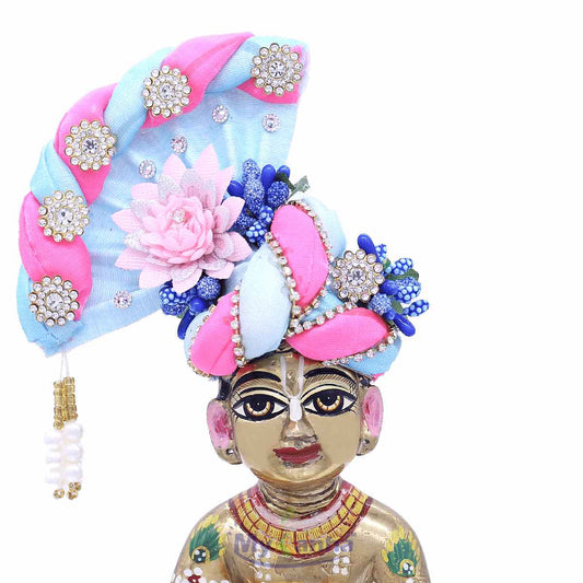 Sky Blue decorated and Designer pagdi for Laddu Gopal JI 