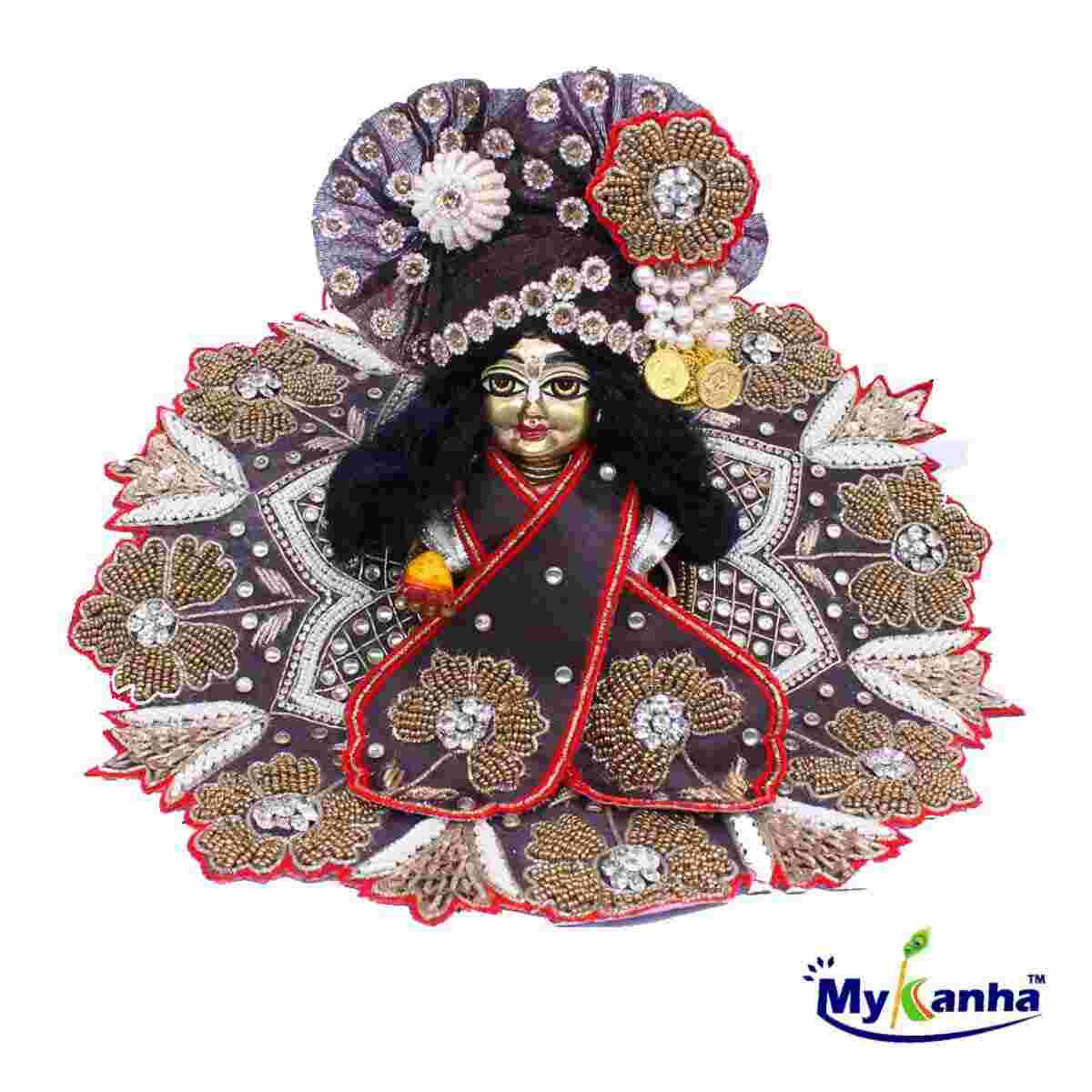 Heavy decorated designer dress for Laddu Gopal with Pagdi