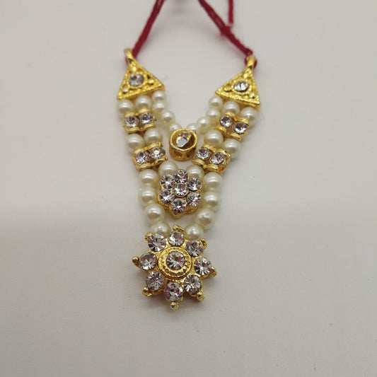 Kanha Ji Designere White Beads & Stone Mala