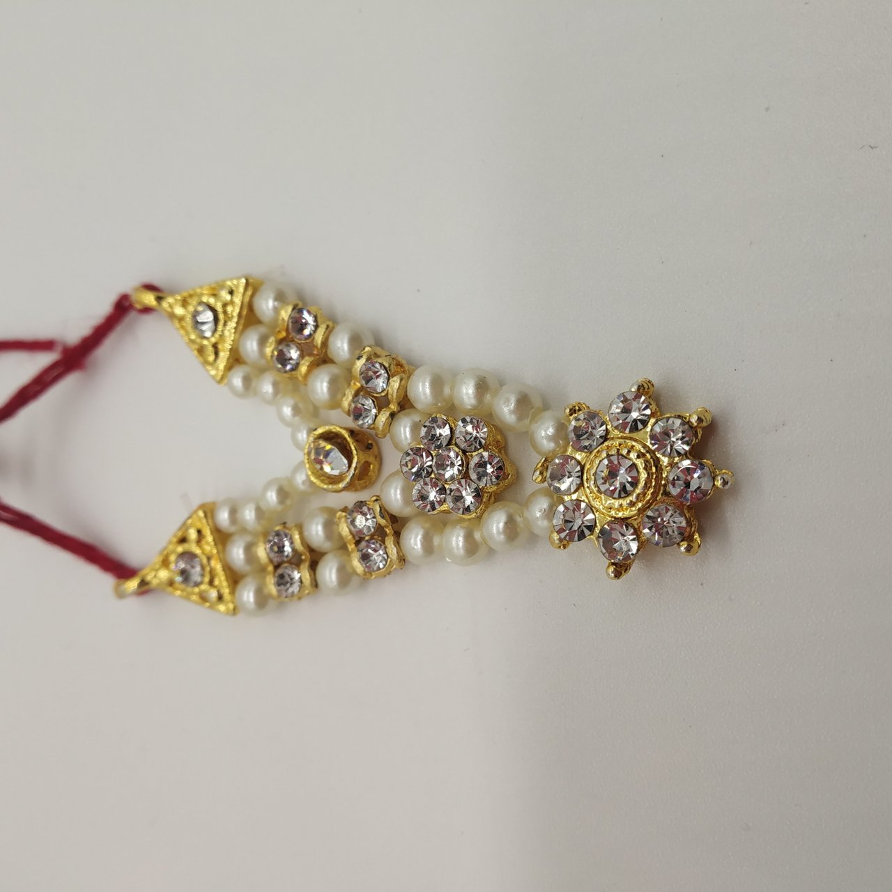 Kanha Ji Designere White Beads & Stone Mala