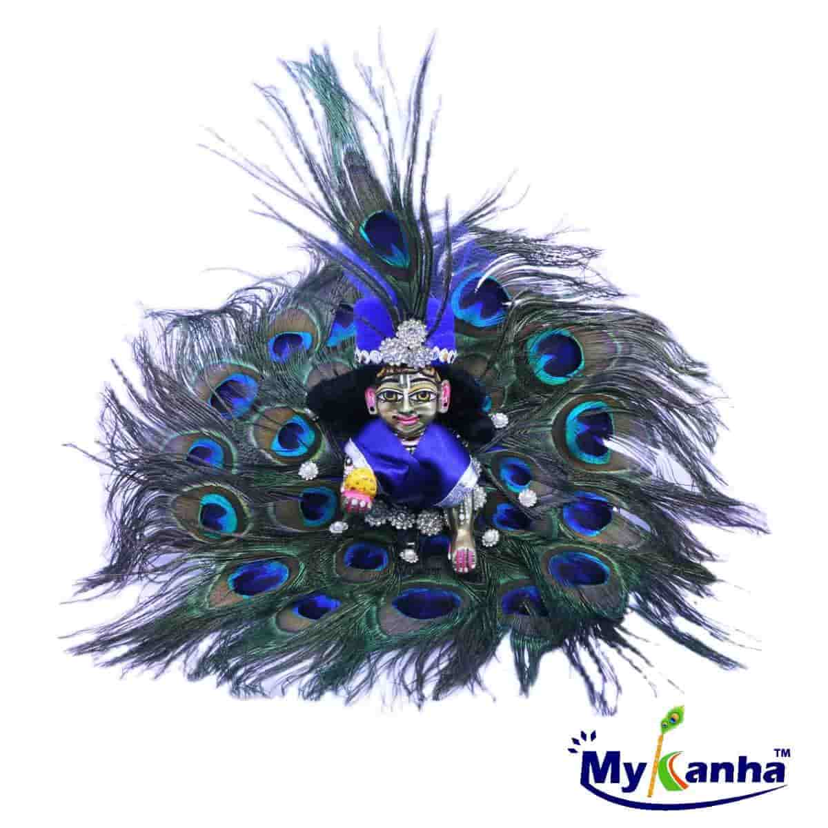 Feather/Mor Pankh decorated dress for laddu gopal Ji