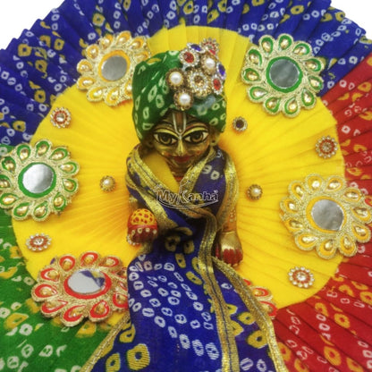 Bhandej Print Decorated Multicolor Dress For Laddu Gopal (6 Number)