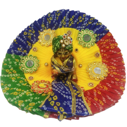 Bhandej Print Decorated Multicolor Dress For Laddu Gopal (6 Number)