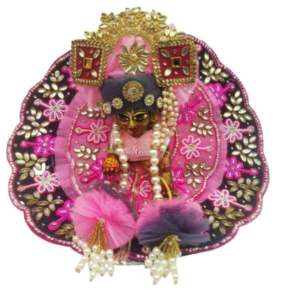 Heavy Decorated Pink Dress For Laddu Gopal Ji