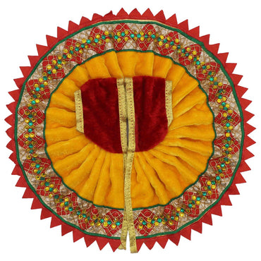 Beautiful Star Shape Yellow Valvet Dress For Laddu Gopal