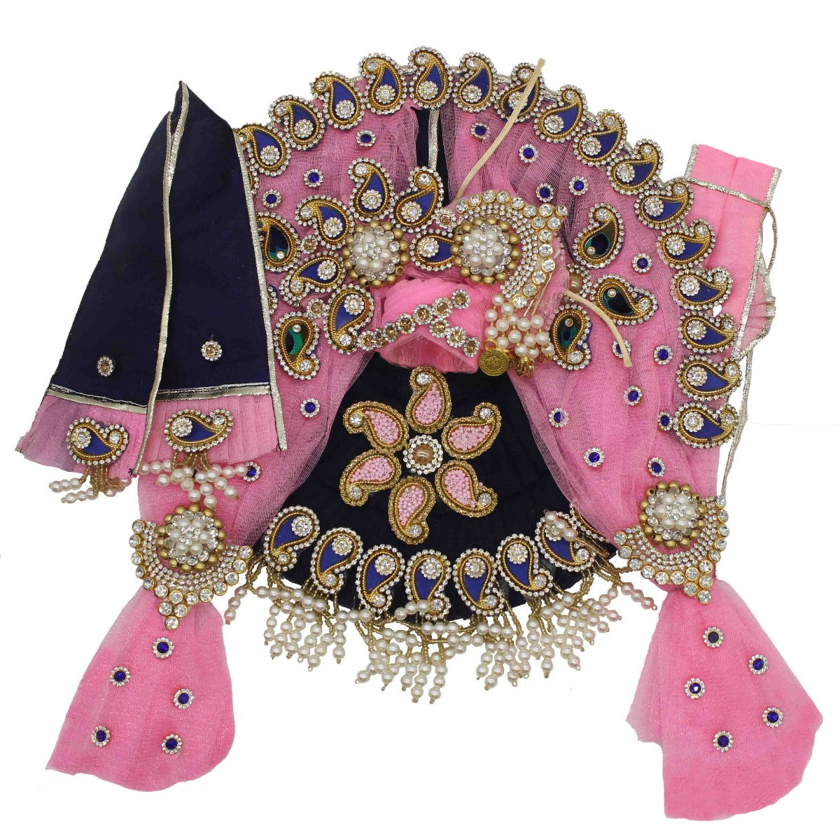 Doli Style Heavy Net Base Pink Dress For Kanha Ji