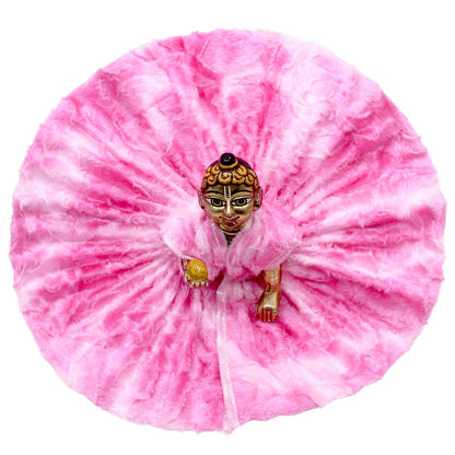Velvet Pink Dress For Laddu Gopal