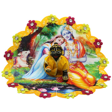 Radha-Krishna Printed Yellow Dress For Laddu Gopal
