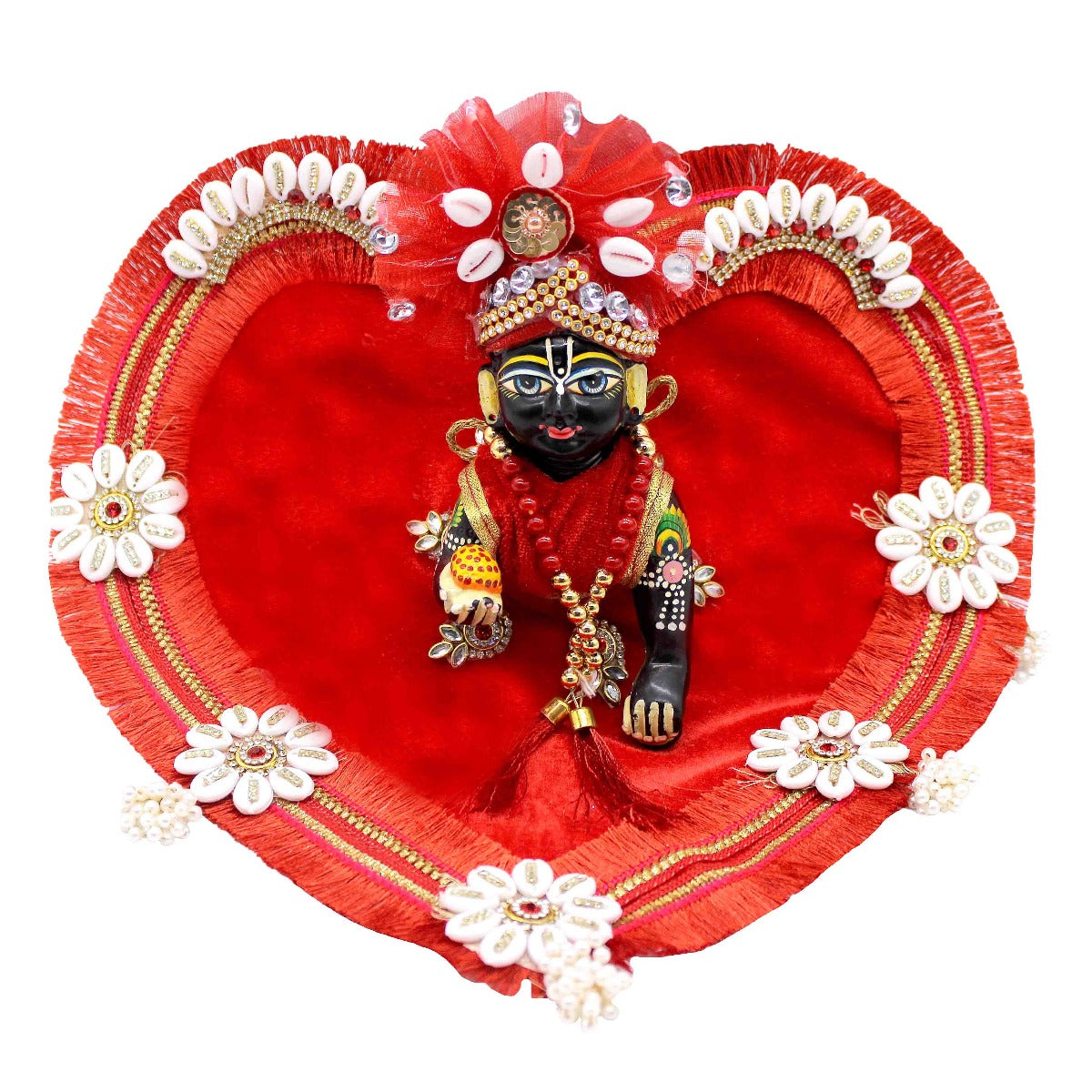 Heart Shape Red Dress For Laddu Gopal (Full Set)