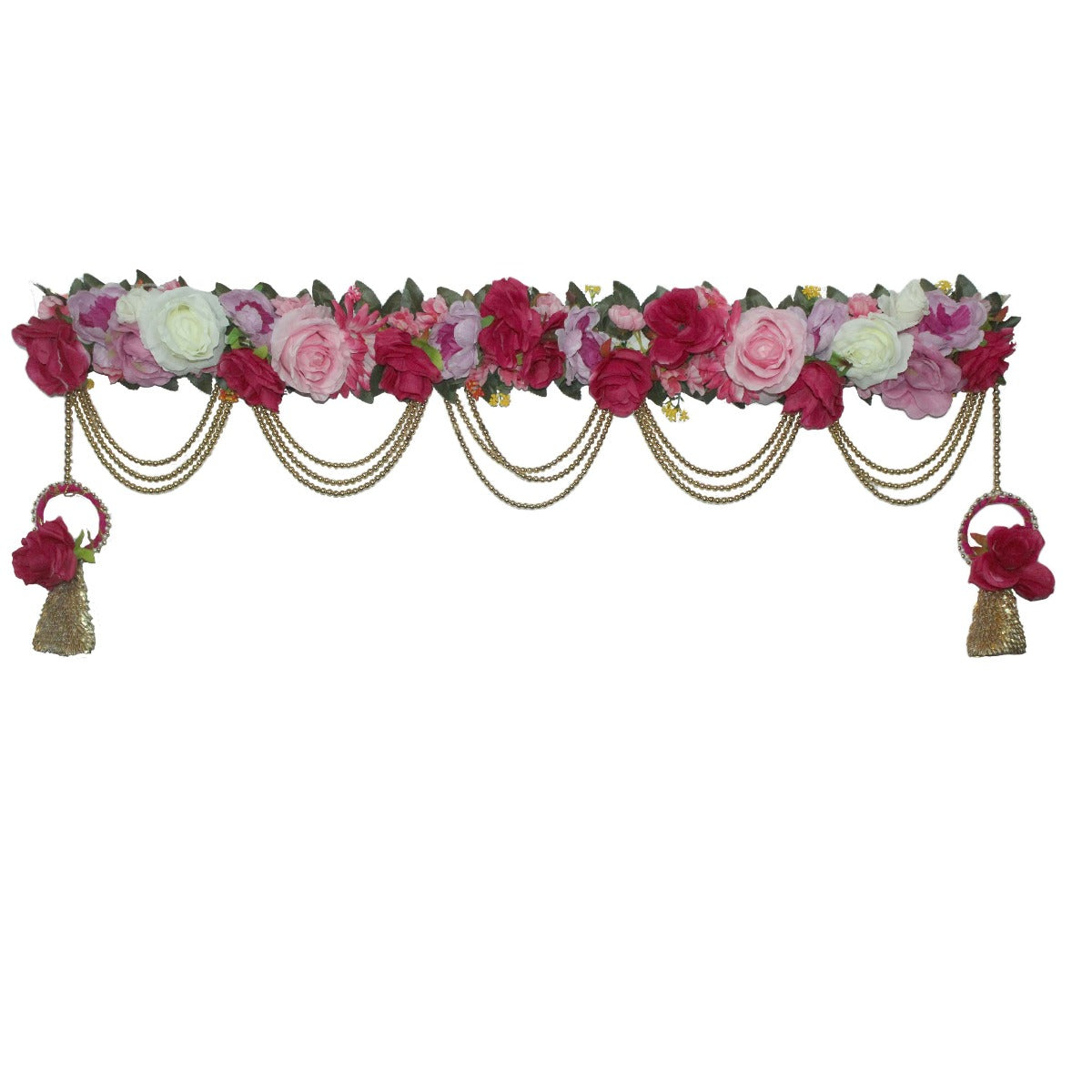 Artificial Rose Decorated Bhandanwar For Home Decoration