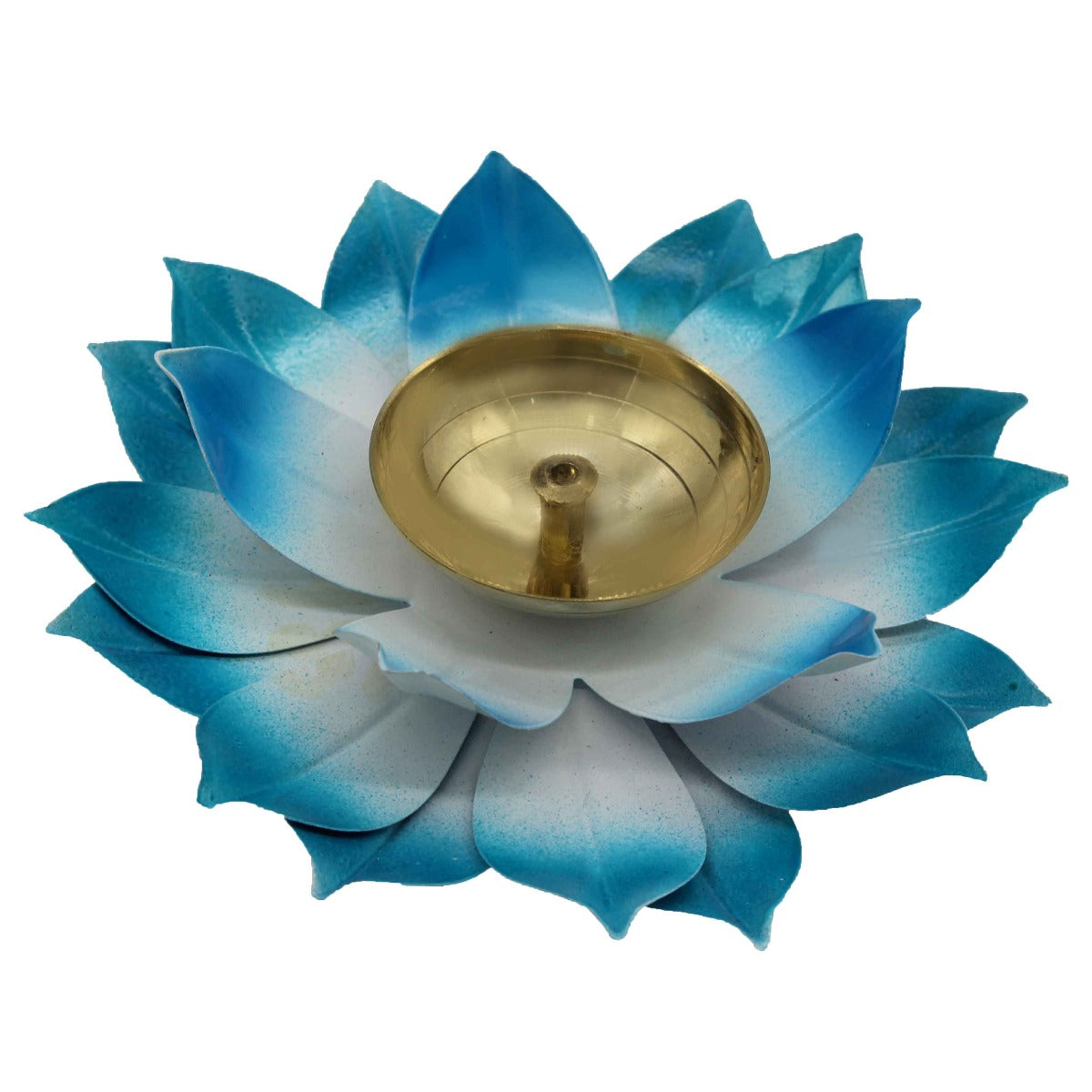 Blue Lotus Shape Diya For Home/Temple/Pooja Decoration