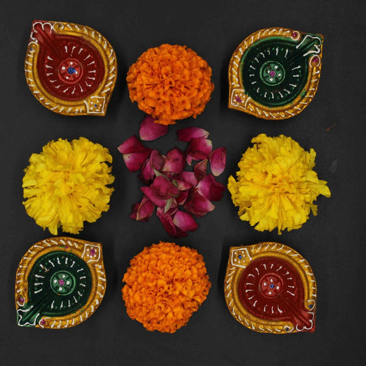 Beautiful Soul Diya For Home/Temple/Pooja Decoration (Set of 4)
