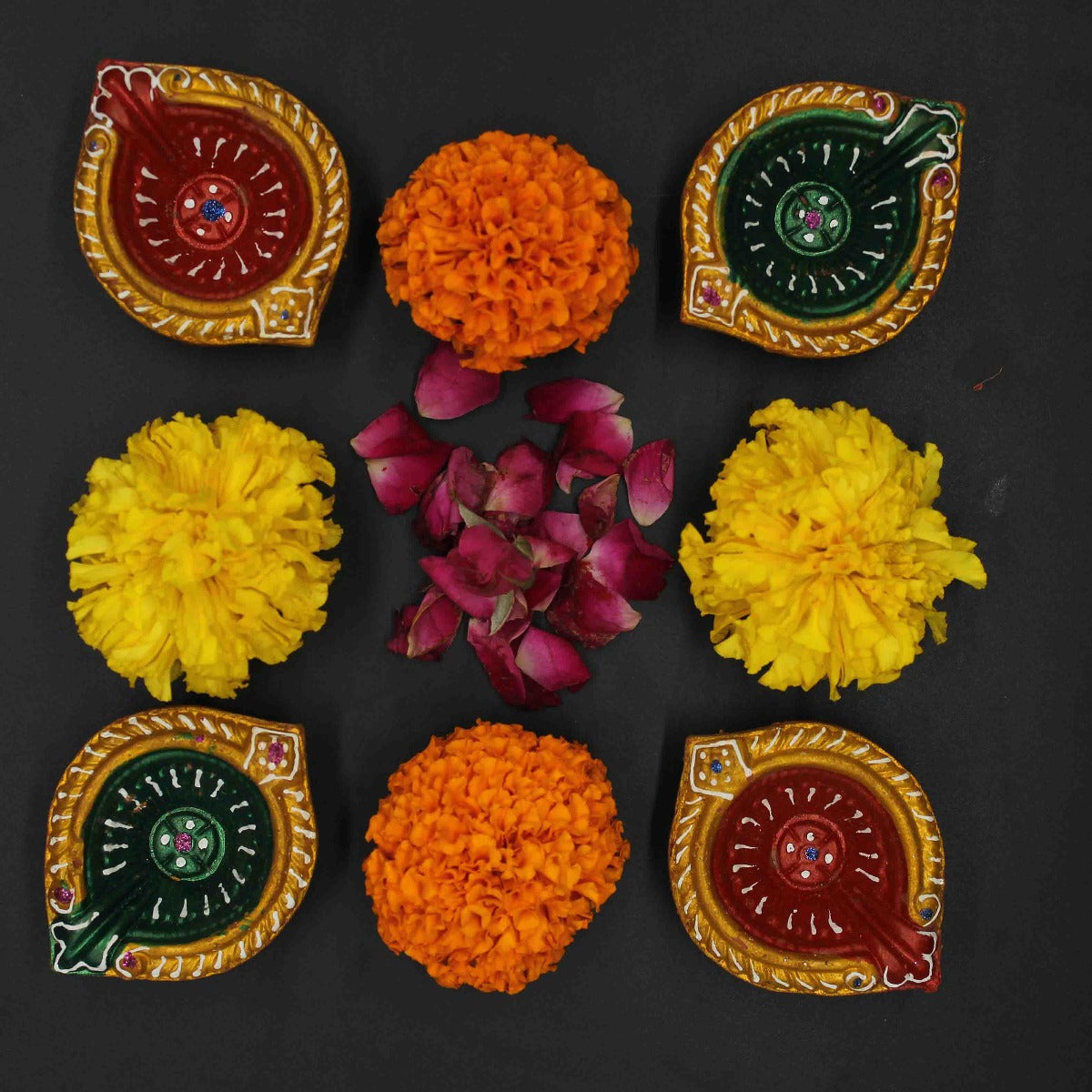 Beautiful Soul Diya For Home/Temple/Pooja Decoration (Set of 4)